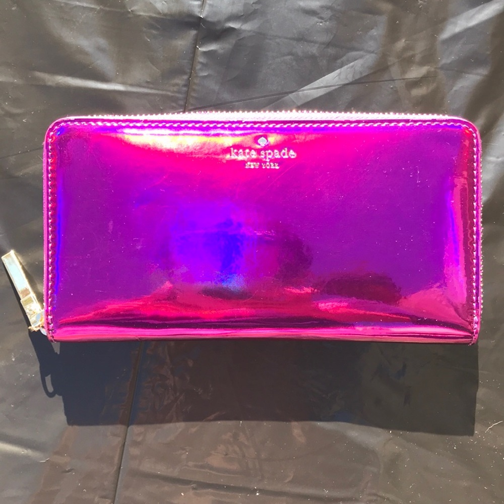 Neon purple Kate Spade wallet